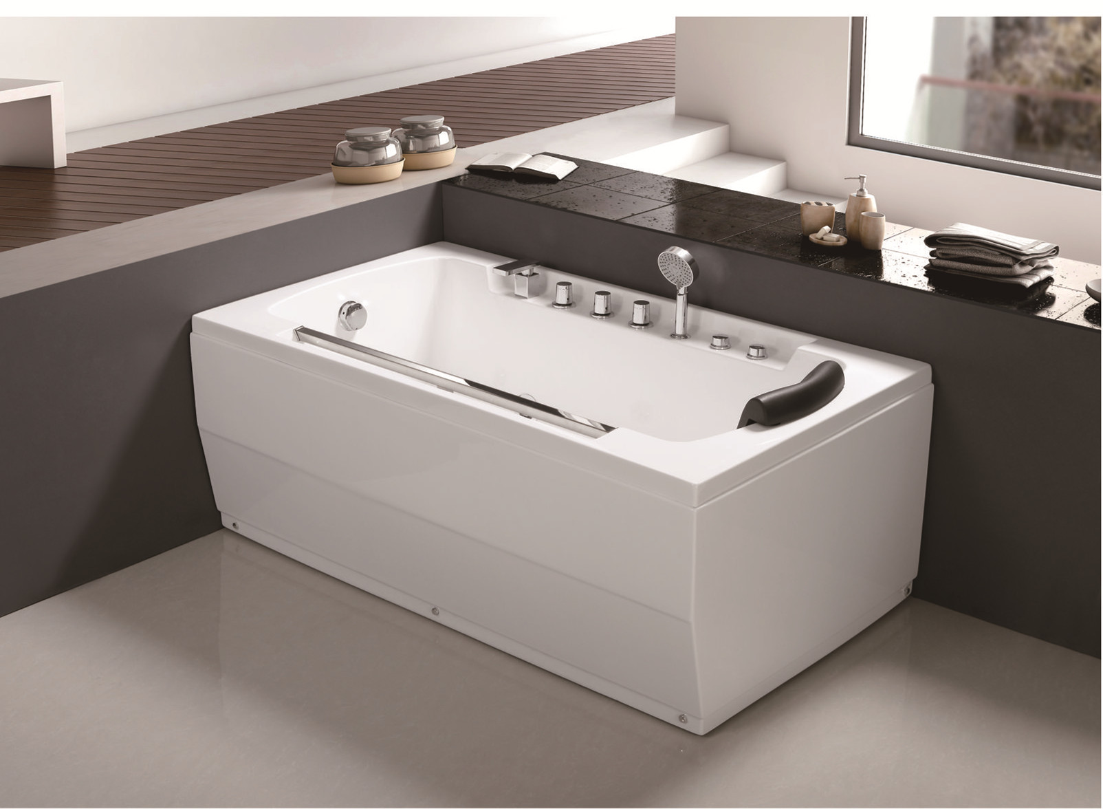 C-406-C-3062(R) Simple Design Corner Sector Acrylic Bathroom Hot Sale Tub for Cheap Price.jpg