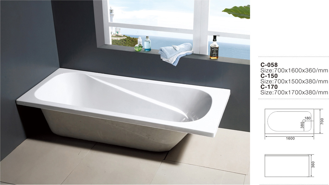 C-058-Alcove قطره کوچک در سطح Solid Oval Acrylic Bath Tub.jpg