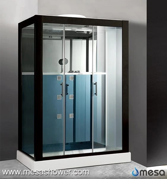 سیاه قاب آلومینیومی رنگی 30 اینچ کابین دوش با 2 کشویی درب