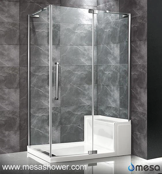 گوشه درب حمام محوری با اکریلیک صندلی برای سالمندان