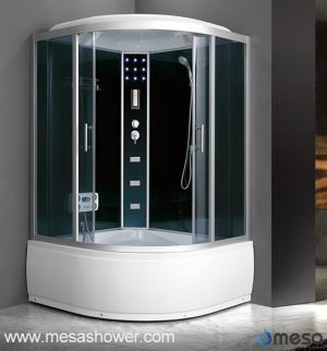 فن شکل وان حمام آکریلیک محوطه دوش با درب شیشه ای 2