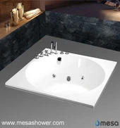 مستطیل آکریلیک سیاه سفید در حمام خیس کردن با عملکرد ماساژ آبرسان