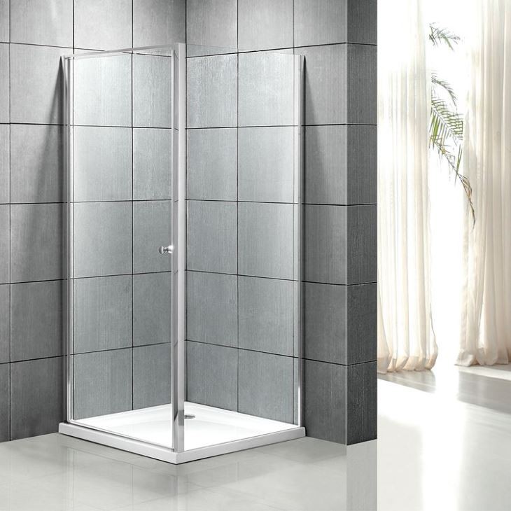 مربع شکل بدون محوطه دوش با درب محوری